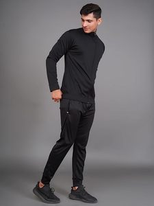 Vente en gros de survêtements d'entraînement à manches longues de haute qualité survêtements à fermeture éclair avec col noir pour hommes - Product Image 2