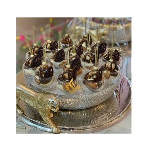 Bols à chocolat en métal au design antique et finition de qualité supérieure, bols de service à base de style feuille couleur or pour servir des fruits secs - Product Image 2