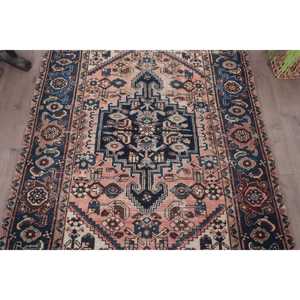 Alfombra Turca de 4.2x5.6 pies, Alfombra Vintage, Alfombra Azul Marroquí - Product Image 3