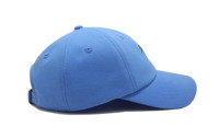 Casquette bleue avec broderie, 6 panneaux, forme basse, pour hommes et femmes, visière incurvée, casquette de sport, faible MOQ