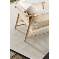 Chaise longue d'extérieur Samantha Modern Villa, structure en teck, rembourrage en mousse, imperméable, écologique, finition ivoire naturel.