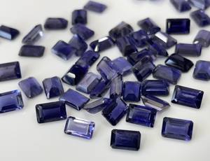 Octágono de iolita natural 4x6mm, corte facetado de alta calidad, piedra preciosa suelta Octágono de alta calidad - Product Image 3