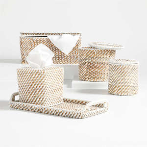 Meilleure collection Ensemble d'accessoires de bain en rotin jacinthe d'eau Ensembles de décoration de salle de bain Personnaliser la taille Couleur Décoration de meubles - Product Image 1