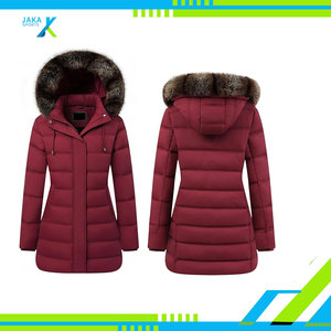 Chaqueta Larga Acolchada de Invierno para Mujer, Tejida, Impermeable, Transpirable, con Capucha Desmontable - Product Image 3