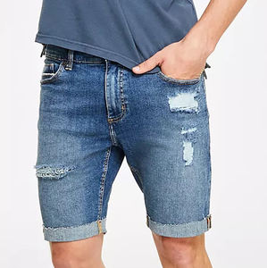 กางเกงขาสั้นผ้าเดนิมแบบคลาสสิกสำหรับผู้ชายกางเกงขาสั้นผ้ายีนส์สำหรับฤดูร้อนติดโลโก้ได้ตามต้องการ2025 - Product Image 1