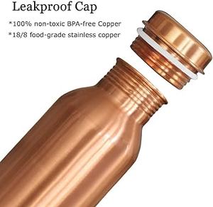 AYURVEDA COPPER <b>100</b>% Pure Copper Water <b>Bottle</b> 1000 <b>ml</b> Set of 1 <b>Bottle</b> Wholesale From Amayra Crystals Exports India - Product Image 2