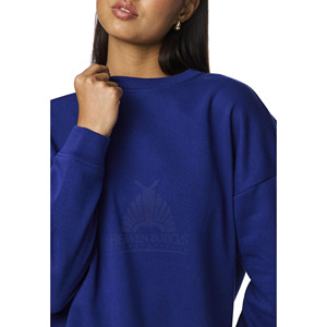 Sudadera de Cuello Redondo Extra Grande de Lujo con Bordado Personalizado para Mujer, Estilo Hip Hop, Sudadera para Mujer con Logotipos Serigrafiados - Product Image 4