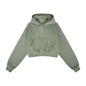 Sudadera con Capucha Deportiva de Alta Calidad para Mujer, Bordado Sólido, ODM, Secado Rápido, Algodón Suave, Felpa Corta, Ropa Deportiva para Gimnasio y Fitness - Product Image 4