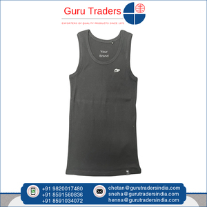 Haute qualité couleur personnalisée confort Fit printemps été porter 100% coton col rond côtelé gilet avec broderie poitrine pour hommes - Product Image 2