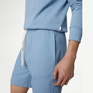 <b>Men's</b> Two-Piece Set <b>Long</b> Sleeve Warm Sweatshirt and Casual Fit Soft Cotton <b>Shorts</b> Knitted With Printed Pattern - Product Image 3