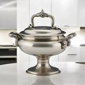 Casserole en acier inoxydable à la demande exclusive Antique Poignée Arabian Modern Servant Food Warmer - Product Image 4