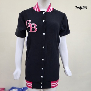 Vente en gros de services OEM Robe en maillot de baseball avec ruban contrastant blanc Robe de fitness en maillot de baseball pour femmes dans toutes les couleurs - Product Image 2