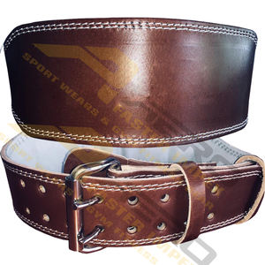 Ceinture en cuir véritable de vache brun naturel AERO avec boucle en acier, largeur 4 cm, longueur 110 cm, pour la musculation et l'équipement de fitness - Product Image 1