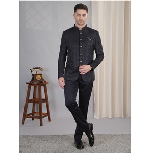 Costume deux pièces classique noir pour homme, idéal pour le bureau, les mariages, les fêtes et un usage professionnel, disponible au prix d'usine. - Product Image 1