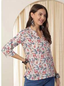 Blusa de Rayón Cómoda de Corte Regular, Largo de 27 Pulgadas - Product Image 5