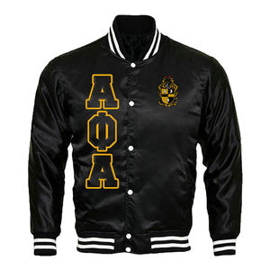 Chaqueta universitaria de satén para hombre, abrigo con letras de béisbol de bombardero Retro con estilo, ropa de calle informal, ropa deportiva de moda para hombre - Product Image 1