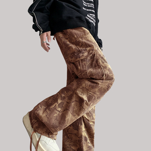 กางเกงยีนส์ลายพรางสำหรับผู้ชายกางเกงขากว้างทรงหลวมคุณภาพสูง - Product Image 3