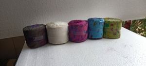 Rollos de cinta Sari de seda 100% hechos a medida Color natural liso y corbata y tinte de una sola cara para manualidades - Product Image 3
