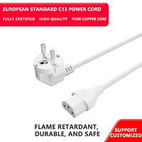 Câble d'alimentation Standard Europe Schuko CEE7/7 3pin Plug à Iec320 Ac Lead Cable Eu C13 Rallonge d'alimentation
