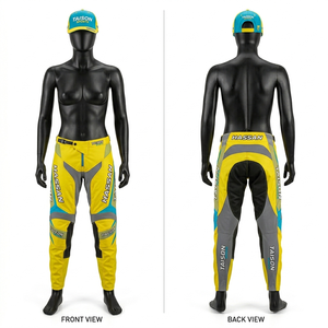 Pantalon de motocross pour femmes, tissu respirant en polyester et élasthanne de qualité supérieure, bleu turquoise, noir, blanc, multi-panneaux, extensible, pantalon de moto personnalisé - Product Image 6