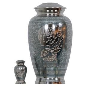 Urnas de recuerdo brillantes de la mejor calidad con diseño grabado de rosa para cenizas humanas, urna de cremación para cenizas humanas - Product Image 1