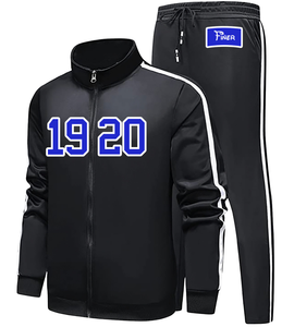 Conjunto de Sudadera con Capucha y Pantalones Deportivos de Felpa para Mujer, Color Azul Real y Blanco, Bordado de la Hermandad Zeta Phi Beta 1920, Ropa Griega - Product Image 2