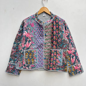 เสื้อแจ็คเก็ตผ้าฝ้ายเย็บต่อกันแบบอินเดีย ทำมือ สำหรับทั้งชายและหญิง รุ่นใหม่ล่าสุด เสื้อโค้ทฤดูหนาวแบบ Burfi ตกแต่งกระดุม ระบายอากาศได้ดี ให้ความอบอุ่น เหมาะสำหรับฤดูใบไม้ร่วง - Product Image 1