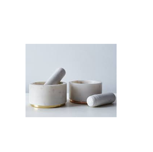 Granito artesanal natural y mortero de mármol de cuarzo y mortero para utensilios de cocina India mortero con mortero para cocinar - Product Image 2