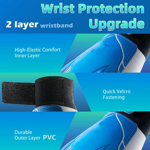 Venta al por mayor de guantes de portero de fútbol profesional de cuero de nailon con protección para los dedos para el entrenamiento de fútbol escena deportiva - Product Image 3