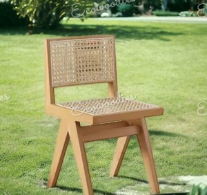 เก้าอี้เชือกสวยงามอบอุ่นพร้อมโครงไม้หันและที่นั่งหวายทอสำหรับสวนห้องนอนหรือห้องนั่งเล่น - Product Image 5