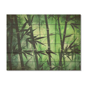 Zen Decor Wooden <b>Wall</b> Art <b>Bamboo</b> Green and Dark <b>Light</b> Wood on Natural Pine <b>Wall</b> Signs for Decorative Purpose - Product Image 2