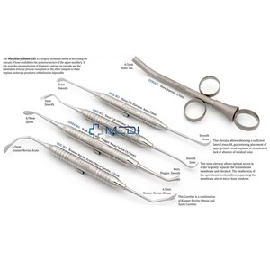 Juego de 5 Instrumentos Quirúrgicos Dentales Manuales de Acero para Procedimientos de Elevación de Seno Maxilar e Implantes Dentales, Certificado CE, Garantía de Más de 5 Años - Product Image 1