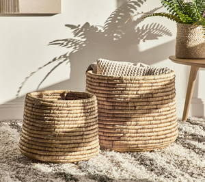 Hot Sale Vietnam-Made Water Hyacinth Hand-<b>Woven</b> Storage <b>Basket</b>, Eco-Friendly Organizer for Kitchen, <b>Laundry</b>, Wedding Gift, Food - Product Image 1