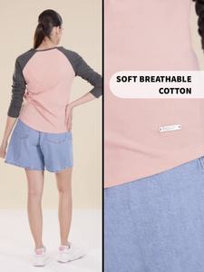 T-shirt parfait pour les entraînements et les tenues d'été aérées Twin Color Full Sleeve Crew Neck Lightweight Comfortable Casual Wear - Product Image 2