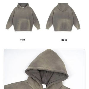 Unisex Streetwear Moda Sun Faded Hoodies Custom Acid Wash Sunfaded Cotton Clothes Pullover Hoodies para hombres - Product Image 2