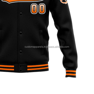 Premium Wool Leather <b>Varsity</b> <b>Jacket</b> for Events with Custom Embroidery and Stand Collar for Group Branding - Product Image 6