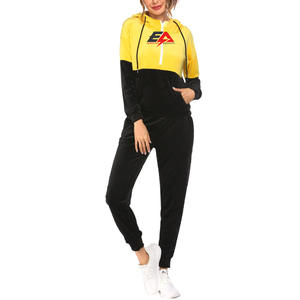 Tenues deux pièces personnalisées pour femmes Ensembles de survêtement pour femmes Vêtements d'entraînement de sport Survêtements d'entraînement décontractés à rayures pour femmes - Product Image 1