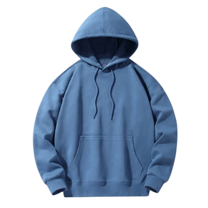 Sweat à capuche bleu pull polaire unisexe coton épais à capuche Meilleur logo personnalisé uni surdimensionné chaud hiver vêtements décontractés fournisseur de sweat à capuche - Product Image 1