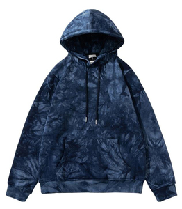 Sudadera con capucha de alta calidad para hombre OEM Custom Tie-Dye Cotton Fleece Plaid Front Lined Winter Acid Washed Full Custom Hoodie Loose - Product Image 1