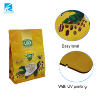 Sachet de café instantané à huit soudures latérales, laminé en aluminium, thermoscellable, résistant à l'humidité et à l'oxydation, personnalisable OEM pour café moulu