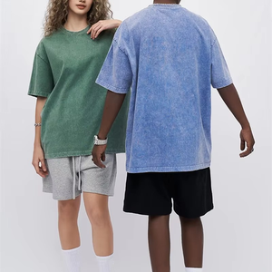 Fabricantes de ropa personalizada para mujer, ropa informal de verano Lisa lavada, camisetas holgadas de algodón 100% con etiqueta personalizada - Product Image 3