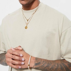 Luxe 100% coton biologique col roulé lourd écologique respirant personnalisé surdimensionné goutte épaule de haute qualité hommes - Product Image 4