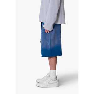 กางเกงขาสั้นผ้าคอตตอนสำหรับผู้ชายกางเกงขาสั้นผ้าคอตตอนแบบหลวมน้ำหนักมากตะวันตกสองชั้น XS-XXXL แบบกำหนดเอง - Product Image 2