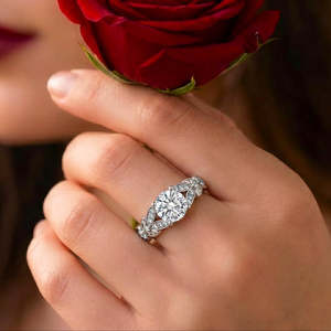 NOVAMART Fine Hallmark Silver Statement <b>Ring</b> Men's Engagement Fine Jewelry White <b>Crown</b> Rhodium Plated Sterling Diamond Stone Pri - Product Image 1