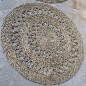 Natural Seagrass Decorative Mat \ Handmade Rug for Farmhouse & Minimal Decor - Product Image 1