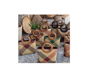 Natural Seagrass Straw Handbag for <b>Women</b> for Girl Casual Storage <b>Bag</b> From Vietnam - Product Image 1