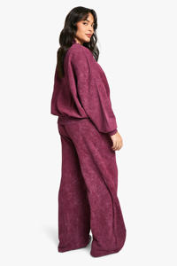 High Quality Women Fashion Tall Acid Wash Bomber Tracksuit Outfits Tracksuit Vintage <b>Full</b> <b>Zip</b> up <b>Hoodie</b> and Sweatpants Set - Product Image 4