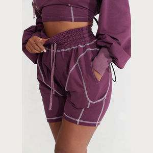 Women 3 Piece Set Contrast Stitching Crop <b>Top</b> Hoodie <b>Bolero</b> Cami High Waist Shorts Streetwear Casual Tracksuit Sweatshirt Set - Product Image 5