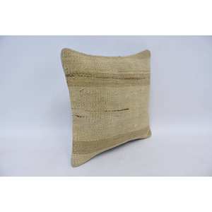 Luxury 14x14 Wool Pillow <b>Vintage</b> Fluffy Beige Kantha Patchwork Woven Cushion for <b>Bedding</b> Sofa Decor Portable 18x18 Inch Floor - Product Image 4