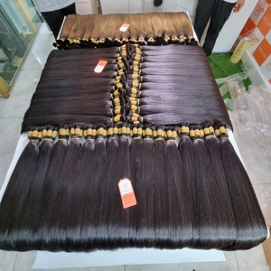 Remi ผมต่อผมแท้สีดำธรรมชาติเป็นมัดผมตรง - Product Image 3